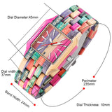 Dentily Women Square Wood Watches Handmade Wooden Quartz Ladies Womens Watch Women's Wooden Watch Dentily