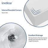 Lordear Floating Bathroom Sink Wall Mounted 21"x16" Bathroom Vessel Sink Free Standing Wall Hung Sink Rectangle White Porcelain Ceramic Vessel Vanity Sink Art Basin Lordear