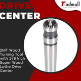findmall 2MT Wood Turning Tool with 5/8 Inch Super Wood Lathe Drive Center for Wood and Metalworking Lathe Drive Center findmall