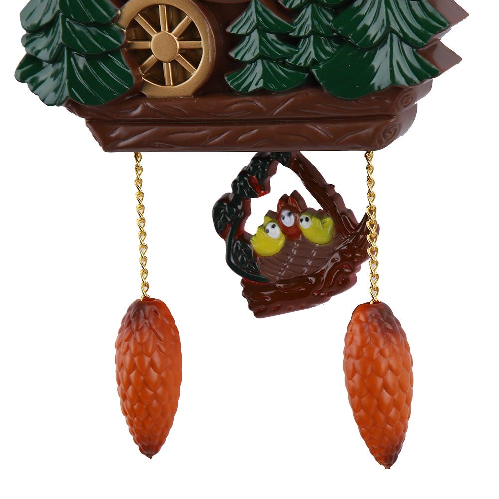 AUNMAS Wall Clock Traditional Chalet Tabletop Wall Sound Cuckoo Clock Tree House Clock for Bedroom Living Room School Office Decoration AUNMAS