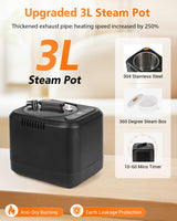 Portable Steam Sauna for Home: Full Body Sauna Box with 3L Steamer, Folding Chair, Home Sauna Tent Even Heating Spa for Women and Men Black & Brown, 35.4" x 35.4" x 70.86" GREENEVER