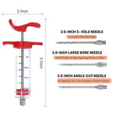 Turkey Injector Syringe - 3 Marinade Injector Needles, 1oz Meat Injector Syringe, Include 5- Hole Needle, Premium Portable Meat Injector Kit with Black Oil Brush & Cleaning Brush, Easy to Use & Clean Kingsmile