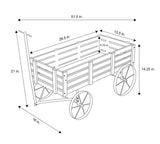 Shine Company Decorative Buckboard Wagon Garden Planter, Wooden Wagon Yard Décor for Outdoor Plants, Gray Shine Company