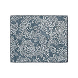 HomePop Home Decor |K7646-A879| Upholstered Modern Rectangular Storage Ottoman | Hinged Lid Ottoman with Storage for Living Room & Bedroom, Blue Denim Jacobean Print HomePop