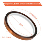 Premium Heat Tape, 2 Rolls Heat Resistant Tape, 108ft (10mm x 33m) Heat Tape for Sublimation & Heat Transfer Tape, No Residue, Perfect for Heat Press, Electronics, Soldering, and Circuit Boards EARLEAS