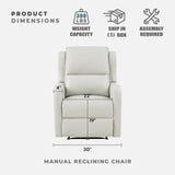 Lexicon Manual Recliner Chair, Reclining Sofa Chair, Home Theater Seating, Wall Hugger, Manual Recliner for Living Room/Office/Apartment, Easy Assembly, Taupe Faux Leather Lexicon