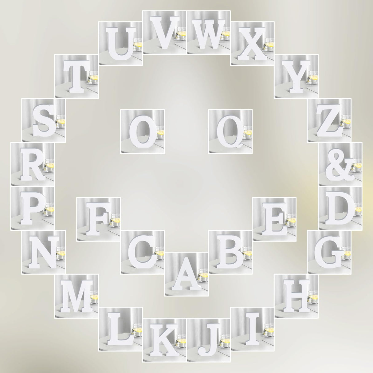 White Wooden Letters 8 Inch for Wall Decor,Large Unfinished Wood Letters for Home,Wooden Alphabet Letters for Crafts,Standing Garden Board or Room Name Signs DIY Carft (&) SETNDTS