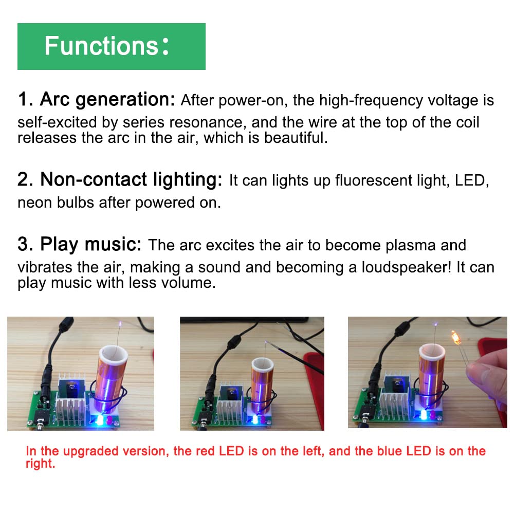 ISolderStore DIY Mini Tesla Coil Kit 15W Electronic DIY Kits Mini Music Tesla Coil Plasma Speaker Soldering Practice Kit DIY Soldering Project for Teens Kids Adults Thanksgiving Xmas Gift ISolderStore