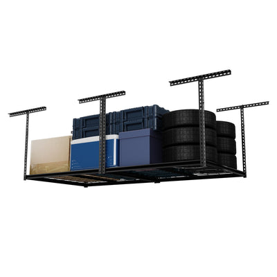 Shuntong The Atlas Pro 4 x 8 ft Overhead Garage Storage Rack, Ultra Duty 1250lbs Weight Capacity, Adjustable Height 26"-48", Hammertone