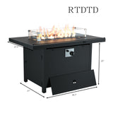 RTDTD 11 Pieces Outdoor Patio Furniture Set Outdoor Furniture Patio Sectional Sofa Conversation Sets w/ETL Approved 45" Gas Outdoor Fire Table & Coffee Table, Swivel Rocking Chair (Red) RTDTD