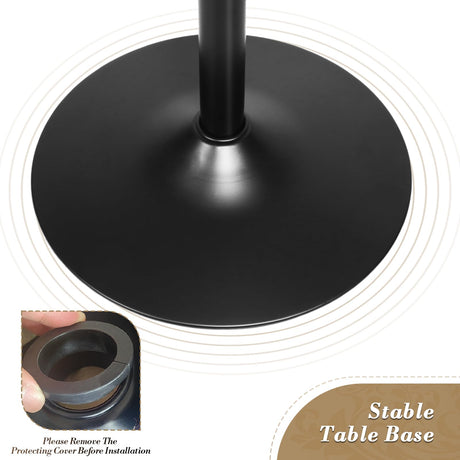 Athena Collection Modern Bar Table Round Top Height Adjustable, Tall Bistro Pub Cocktail Table Height Top and Sturdy Base, Suitable for Home Kitchen Pub Restaurant Outdoor, Silver Athena Collection