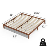 LIFEMENT Classic Wood Platform Bed Frame, Essential, Noise Free, Under Bed Storage, No Box Spring Needed, Easy Assembly (Cherry, King (U.S. Standard)) LIFEMENT