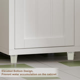 ChooChoo Narrow Bathroom Storage Cabinet with Adjustable Shelves, Tall Storage Cabinet with 2 Doors and 1 Drawer, Freestanding Cupboard for Small Spaces, White ChooChoo