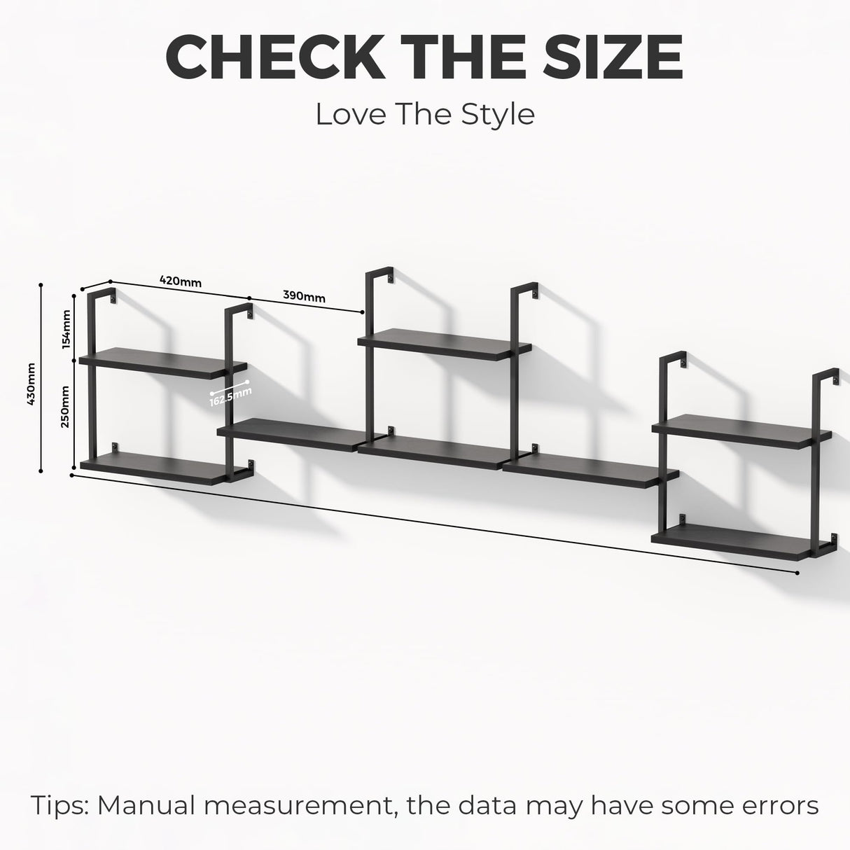 DEMEGA Wall Mounted Bookshelves, 80″ Floating Shelves for Wall, 8-Tier Wooden Hanging Bookshelf, Easy Installation Book Organizer for Home Office, Living Room, and Bedroom DEMEGA