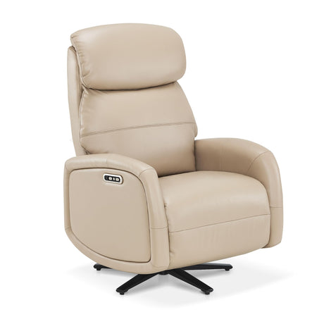 MCombo Dual Motor Power Recliner Chair for Adults, Modern Faux Leather Electric Swivel Recliner with USB Charging, Heavy Duty Adjustable Lounge Chair for Living Room & Bedroom 4610 (Beige) MCombo