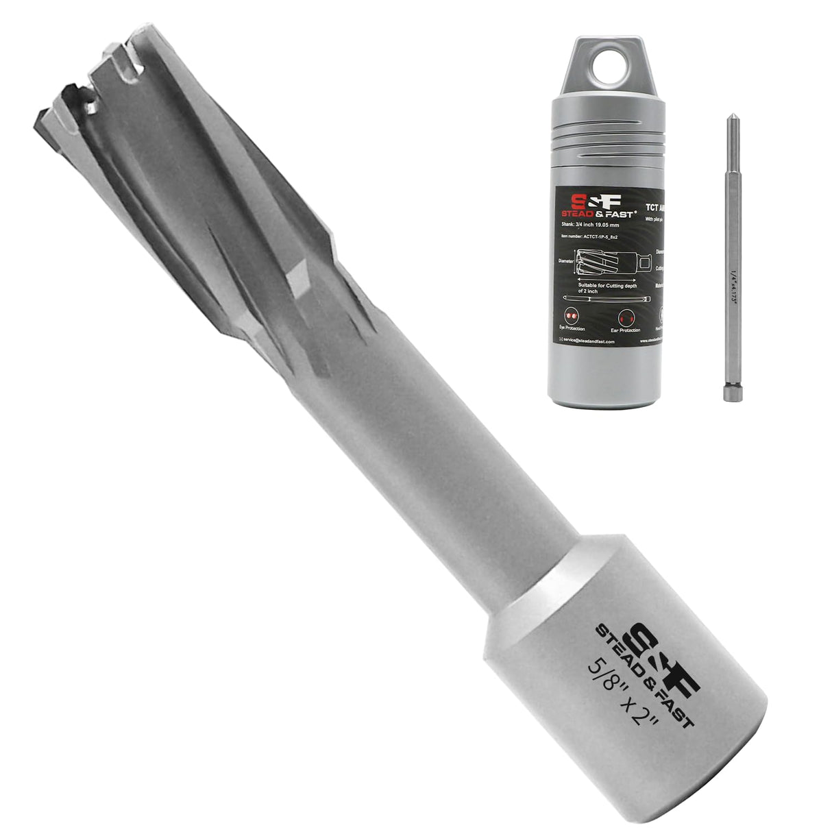 Carbide Annular Cutter 5/8" Cutting Diameter, 2" Depth of Cut, 3/4" Weldon Shank S&F STEAD & FAST