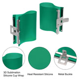 HARFINGTON 3Pcs Silicone Mug Clamp 11 Oz, 15 OZ, 17 Oz 3D Sublimation Silicone Cup Wrap Fixture for Printing Heat Transfer Machine, Green HARFINGTON