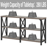 LVB Rustic Sofa Table, Farmhouse Console Table for Living Room, Hallway entryway Table with Storage, Entry Table for Foyer, Light Grey Oak, 55 Inch LVB