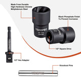 YEKEPRO 6 PCS Lug Nut Removal Tool, 1/2-inch Drive Impact Twist Socket Set & Bolt Extractor Set, Wheel Lock Removal Kit for Removing Damaged, Frozen, Rusted, Nuts & Screws, Cr-Mo Steel, T12206 YEKEPRO