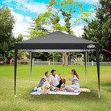 COBIZI 10x10 Pop Up Canopy Tent with 4 Sidewalls Party Tents Waterproof UPF 50+ Commercial Instant Outdoor Events Tent for Parties Markets Backyard, Ropes（10 x 10 ft Black COBIZI