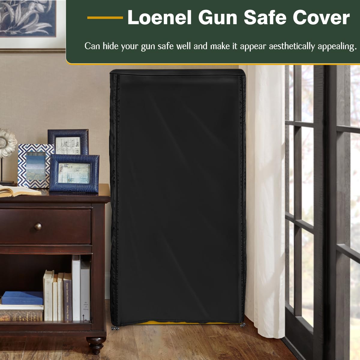 Loenel Gun Safe Cover, Waterproof Gun Cabinet Cover for The Gun Safe of Domestic Rifles And Pistols, Dustproof Rifle Safe Cover Keep Them Concealed from Sight (60" H x 36" W x 29" D) Loenel