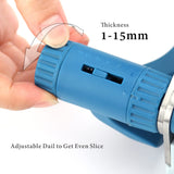 KITCHENDAO Multipurpose Cheese Slicer Cutter with Board for Arthritic and Weak Hands, Adjustable Thickness Dial for Block Cheese, Effortless Slicing, Guillotine Sausage Ham Biltong Jerky Slicer KITCHENDAO