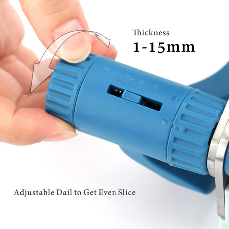 KITCHENDAO Multipurpose Cheese Slicer Cutter with Board for Arthritic and Weak Hands, Adjustable Thickness Dial for Block Cheese, Effortless Slicing, Guillotine Sausage Ham Biltong Jerky Slicer KITCHENDAO