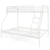 Giantex Metal Bunk Beds Twin Over Full Size, Heavy Duty Bunk Bed for Teens Adults with Ladder & Guardrails, Space Saving Metal Bunk Bed for Dorm, Bedroom, Apartment, No Box Spring Needed (White) Giantex