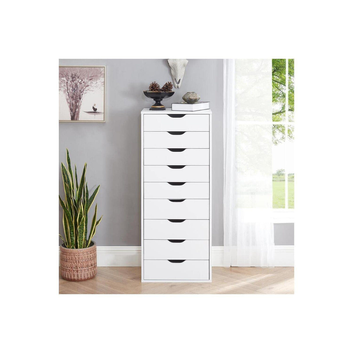 Naomi Home Office File Cabinets Wooden File Cabinets for Home Office Lateral File Cabinet Wood File Cabinet Mobile File Cabinet Mobile Storage Cabinet Filing Storage Drawer White/9 Drawer Naomi Home
