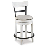 Signature Design by Ashley Valebeck 24.5" Modern Swivel Counter Height Barstool, Whitewash Signature Design by Ashley