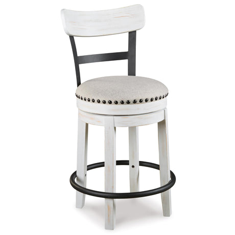 Signature Design by Ashley Valebeck 24.5" Modern Swivel Counter Height Barstool, Whitewash Signature Design by Ashley