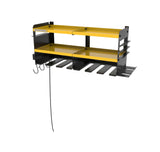 Permasteel Power Tool Organizer Wall Mount - 150 Lbs Load 3-Layer Heavy Duty Metal Storage Rack with Charging Station, Holds 6 Drills, 9 Hand Tools and 16 drill bits for Garage and Workshop, Yellow Permasteel
