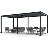 MASTERCANOPY 12’ X 16’ Louvered Pergola Outdoor Aluminum Patio Pergola with Adjustable Roof for Deck Backyard Garden (Black) MASTERCANOPY