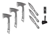 Smith & Wesson 8in Throwing Knives and 10in Axes Combo with Full Tang Stainless Steel Design, Bottle Opener and Nylon Sheaths for Recreation and Competition Smith & Wesson