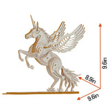 Bitopbi 3D Wooden Puzzles Animal Laser Engraving DIY Safe Assembly Constructor Kit Toy for Teens and Adults Unicorn Mechanical 3-D Models for Self-Assembly (D3 Unicorn) Bitopbi