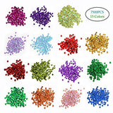 CCINEE Cup Sequins for Craft, Bagged Iridescent Spangles 6mm Round Rainbow Sequin Bulk Assorted Loose Sequin for Embroidery DIY Arts Crafts Making 7500Pcs CCINEE
