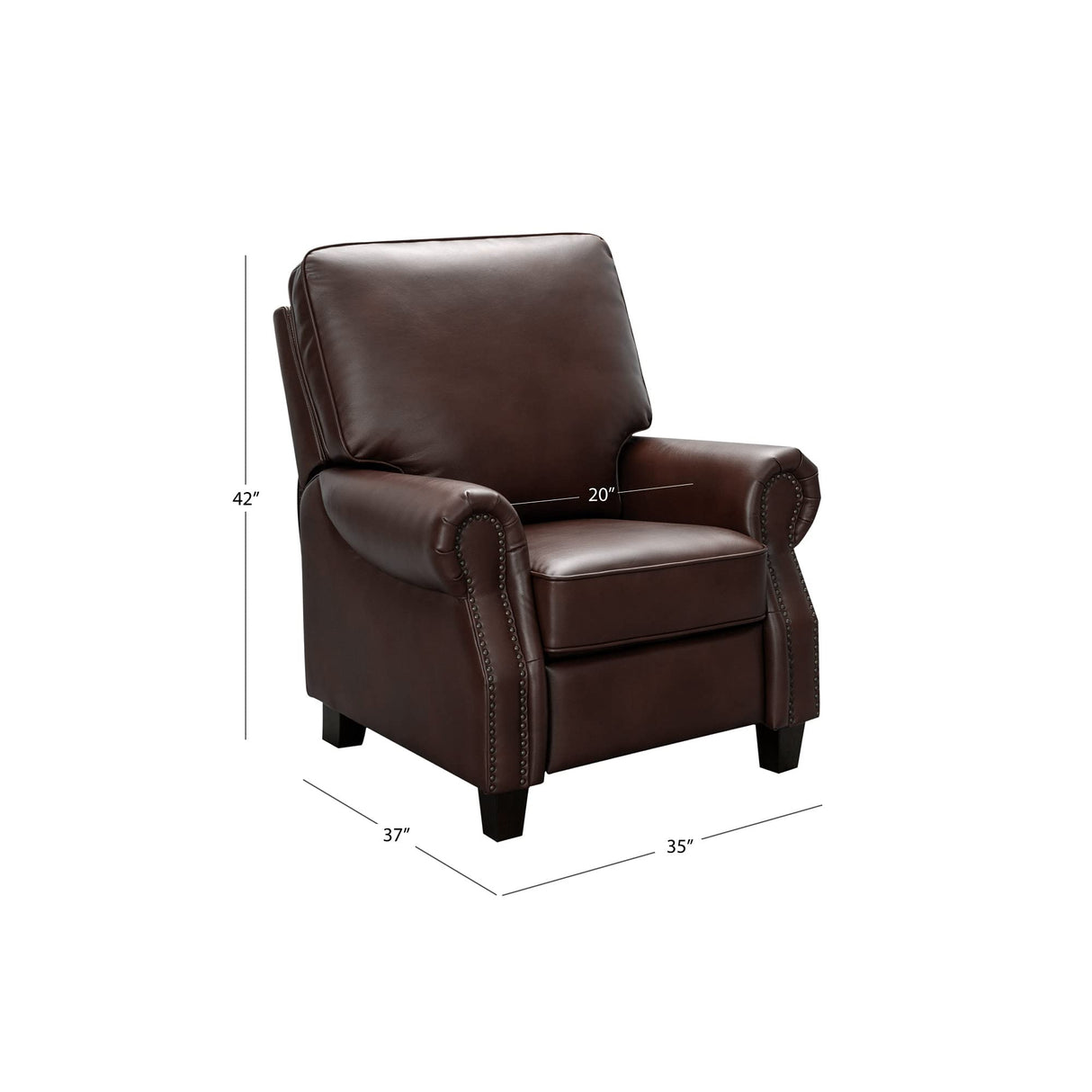 Abbyson Living Traditional Leather Pushback Recliner, Red Abbyson Living