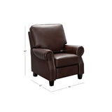 Abbyson Living Traditional Leather Pushback Recliner, Red Abbyson Living