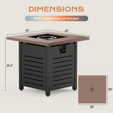 Jocoevol 28'' Propane Fire Pit Table – 50,000 BTU Outdoor Gas Fire Pit for Patio, Deck, and Garden, CSA Certified Multipurpose Fire Table with Cover and Lava Rock Jocoevol