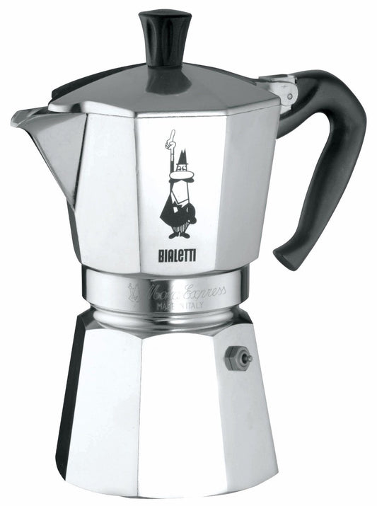 Bialetti - Moka Express: Iconic Stovetop Espresso Maker, Makes Real Italian Coffee, Moka Pot 9 Cups (14 Oz - 420 Ml), Aluminium, Silver