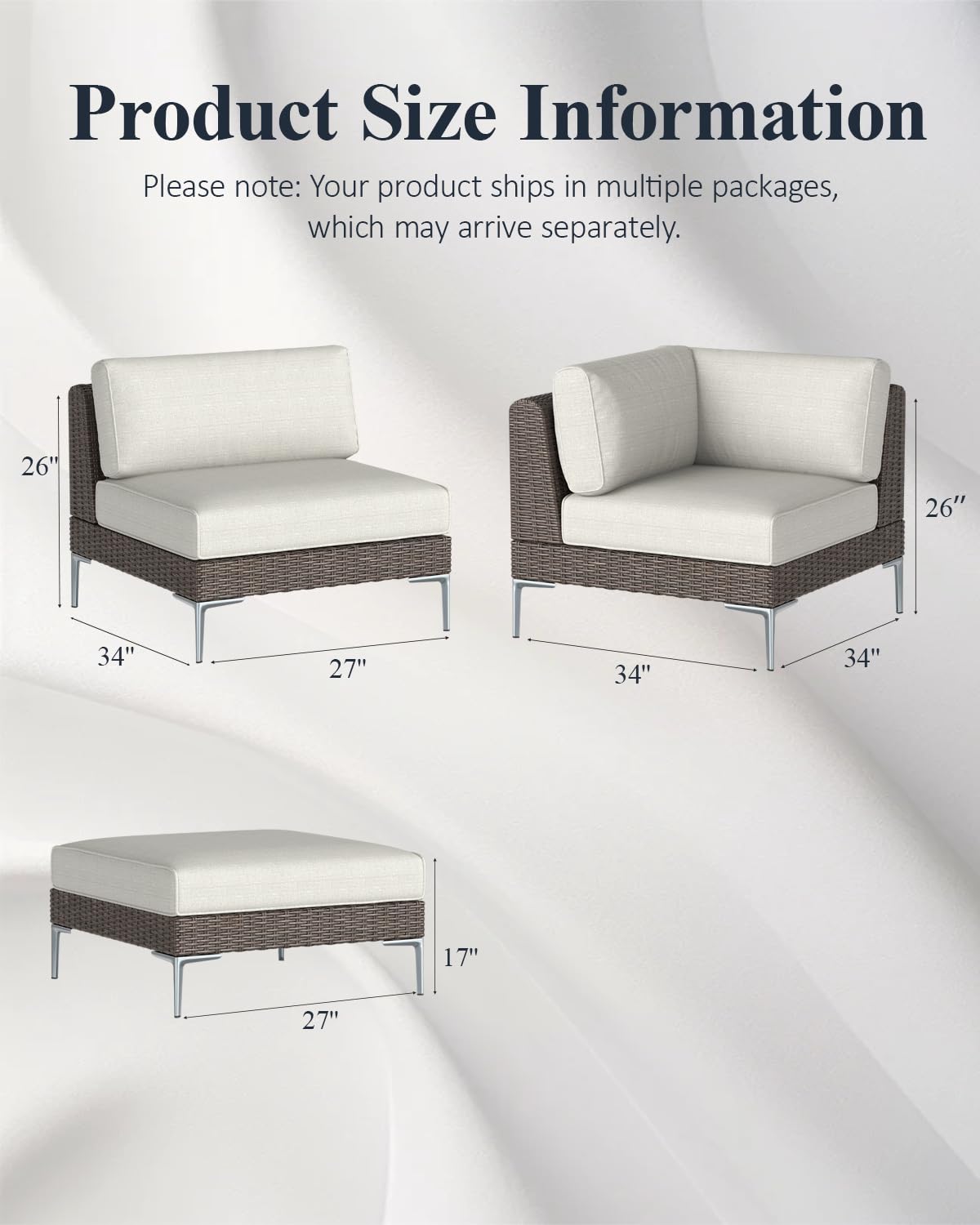 LayinSun 10-Piece Wicker Rattan Patio Furniture Set, Deep Seating Outdoor Modular Sectional Sofa Conversation Set with Thick Cushions for Lawn, Garden LayinSun