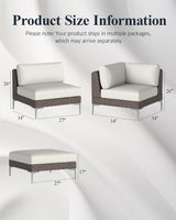 LayinSun 10-Piece Wicker Rattan Patio Furniture Set, Deep Seating Outdoor Modular Sectional Sofa Conversation Set with Thick Cushions for Lawn, Garden LayinSun