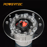 POWERTEC Trim Router Table & Router Base Plate w/Predrilled Holes, Adjustable Fence for Wood Router Fits Trim Router, Bosch, Porter Cable, Ryobi, POWERTEC