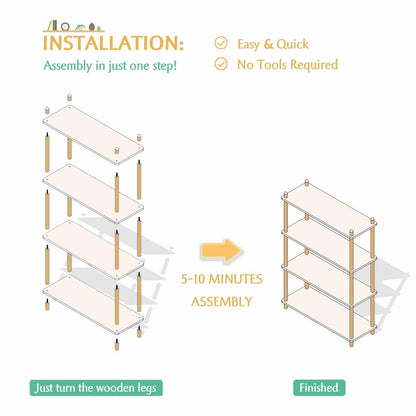 IOTXY Modern 5-Tier White Wooden Corner Bookshelf - Stylish Open Bookcase for Home and Office Storage - WoodArtSupply