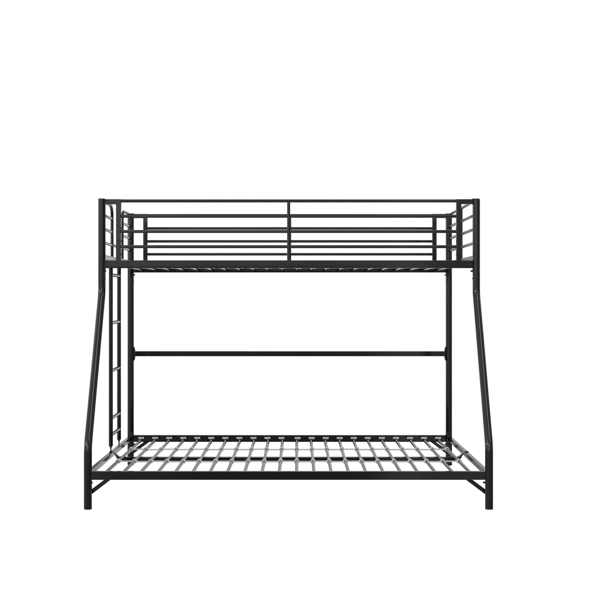 DHP Daven Quick-Assembly Twin-Over-Full Metal Bunk Bed with Ladder and Guardrails, Black - WoodArtSupply