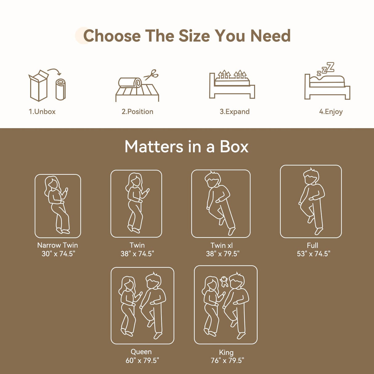 TERISTE 8 Inch Twin Mattress for Single Bed Breathable Gel-Memory Foam Plus Pillowtop, Cool and Skin-Friendly, Fiberglass Free, Mattress in a Box, CertiPUR-US® Certified TERISTE