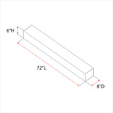 Fireplace Mantel, Rustic, Shelf, Floating Mantle, Real Wood, Beam, URBANDI (Dark Brown, 72Lx6Hx8D) WoodArtSupply