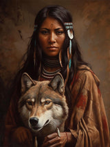 Diamond Art Painting Native American,Wolf and Eagle Paintings Indian Man and Woman Brown（12） Kit for Adults Diamond Art Painting by Number Kits Gem Art Wall Home Decor(Canvas 11.8 x15.8inch) Generic