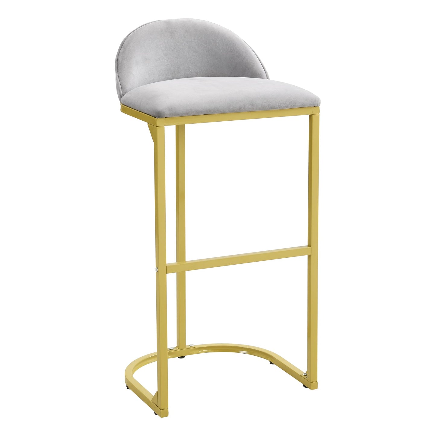 Industrial Gold Bar Table Set with 4 Velvet Stools for Small Spaces