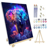 hyzsj Paint by Number for Adults Framed Canvas, DIY Elephant Arts and Crafts for Adults Beginner with Wooden Easel, Paint Brushes, Acrylic Paint Set for Home Wall Decor hyzsj